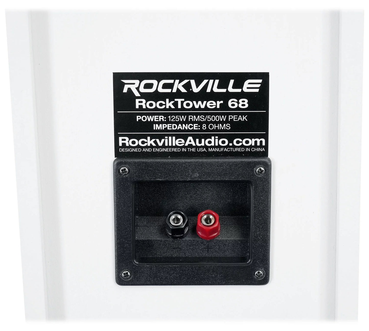 (2) Rockville RockTower 68W White Home Audio Tower Speakers Passive 8 Ohm