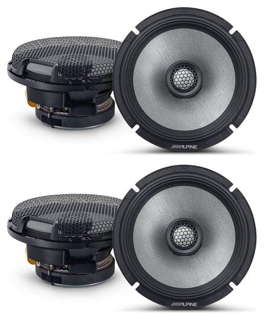 (4) Alpine R2-S65 screen 2-Way Car Audio Speakers High-Resolution Certified