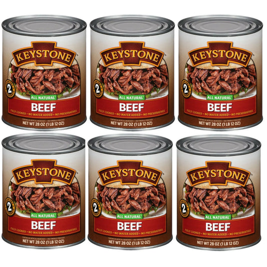 (24 Pack) Keystone All Natural Beef 28 oz Can Emergency Survival Food For Camping Hiking and Backpacking Ready to Eat- Pack of 24 Cans