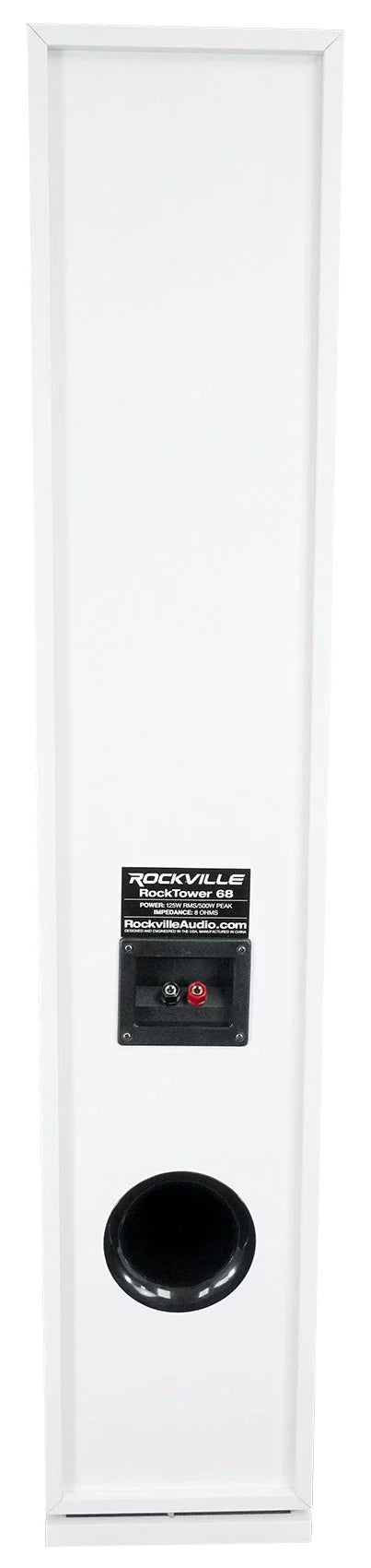 (2) Rockville RockTower 68W White Home Audio Tower Speakers Passive 8 Ohm