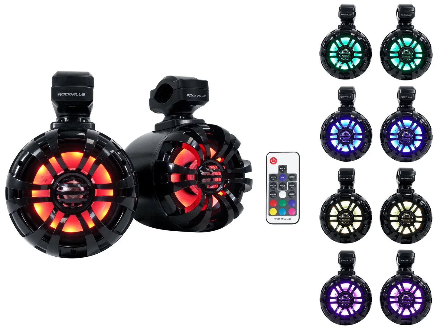 (2) Memphis Audio GEN65FE Pods+LED Tower Speakers+Amp For year+ Polaris General