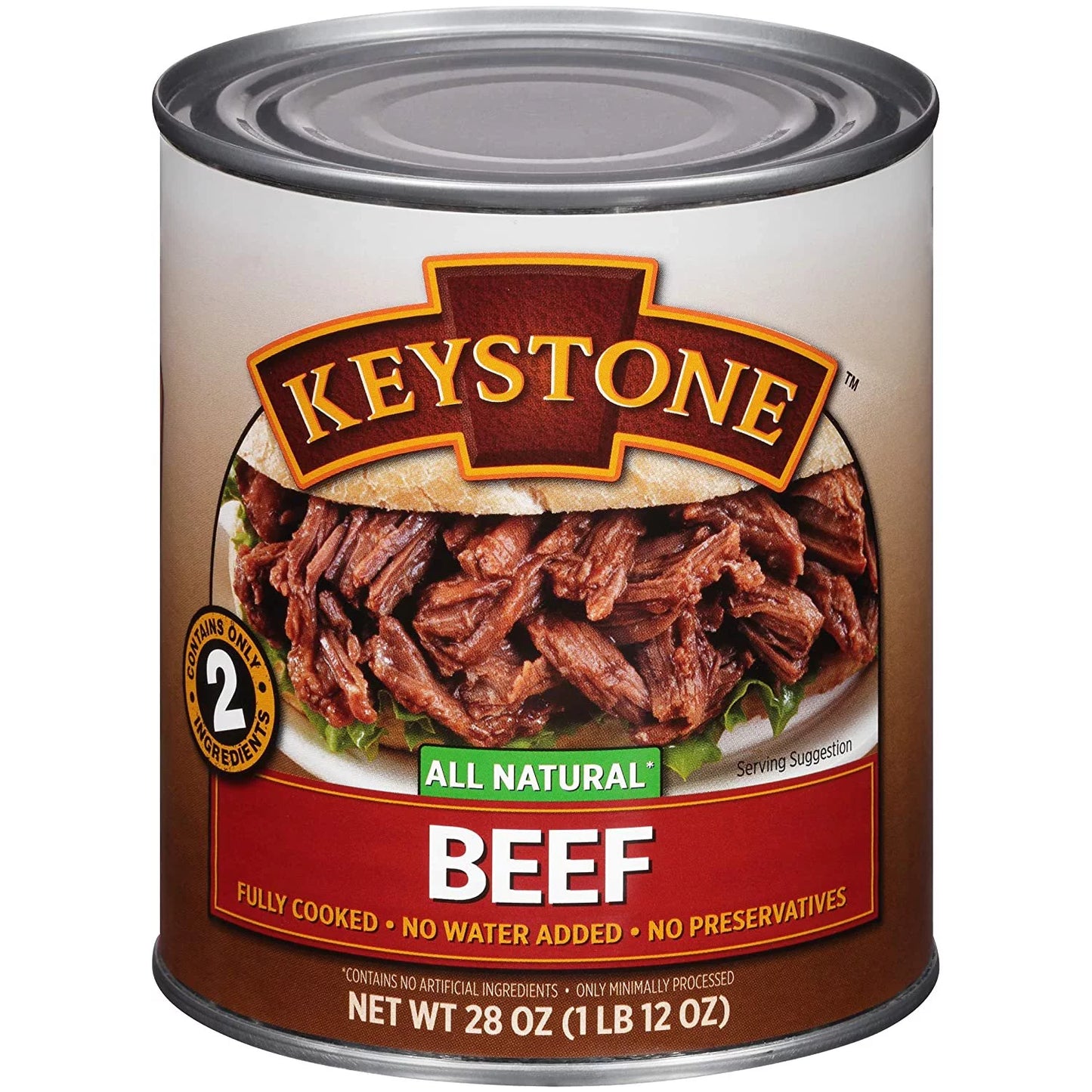 (24 Pack) Keystone All Natural Beef 28 oz Can Emergency Survival Food For Camping Hiking and Backpacking Ready to Eat- Pack of 24 Cans