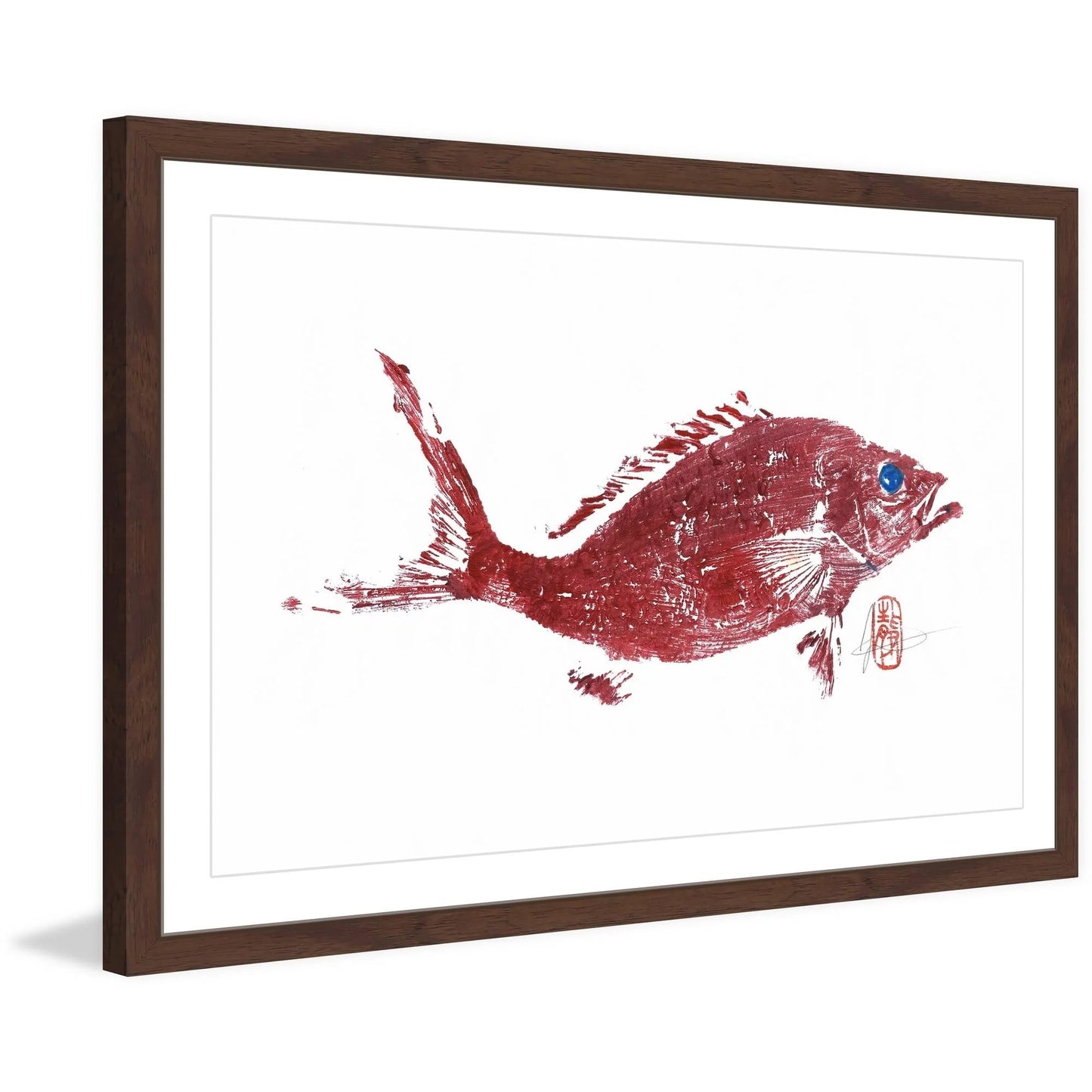 "Red Snapper screen Framed Painting Print