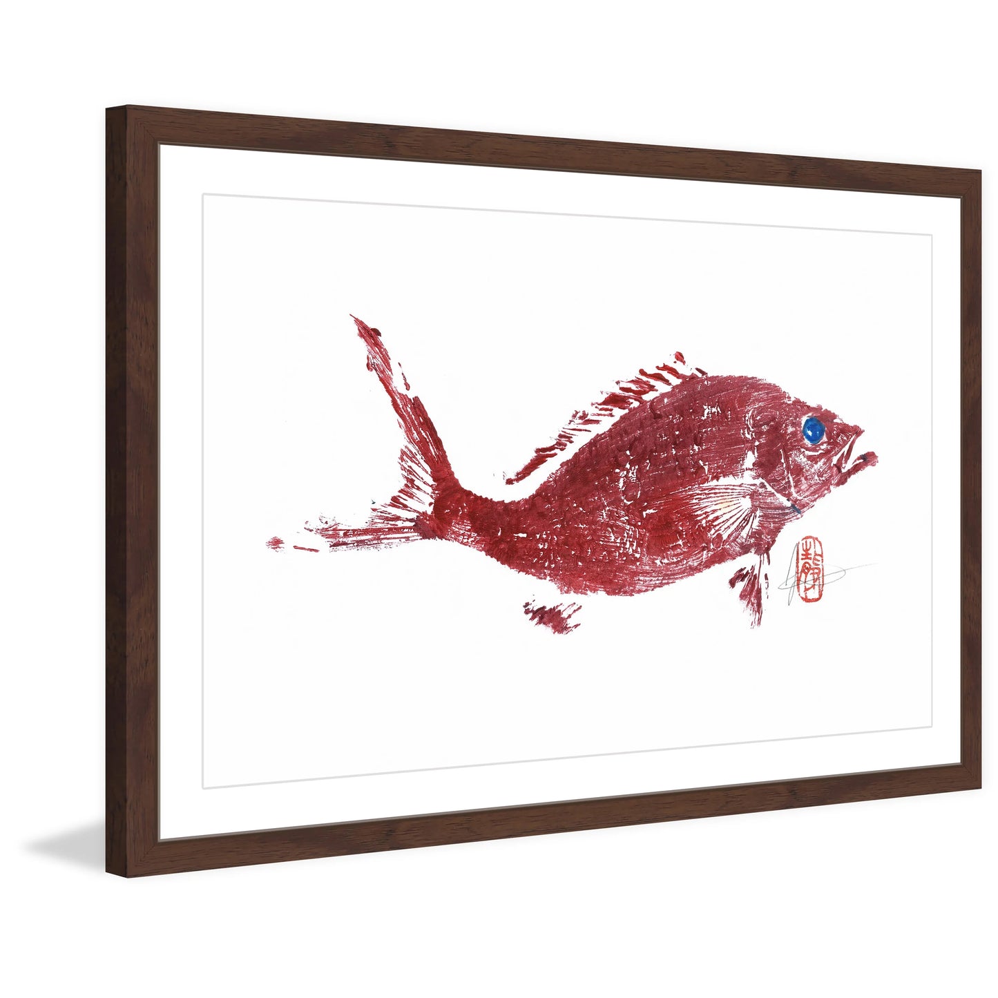 "Red Snapper screen Framed Painting Print