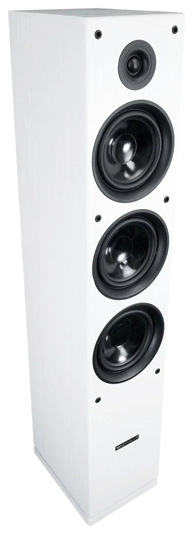 (2) Rockville RockTower 68W White Home Audio Tower Speakers Passive 8 Ohm