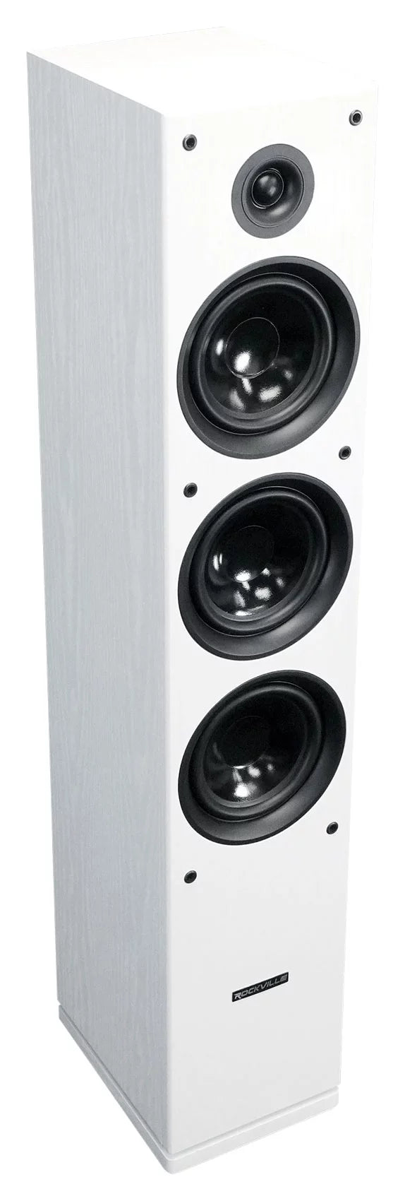 (2) Rockville RockTower 68W White Home Audio Tower Speakers Passive 8 Ohm