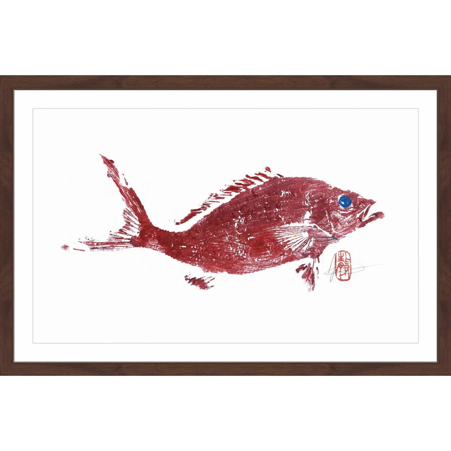 "Red Snapper screen Framed Painting Print